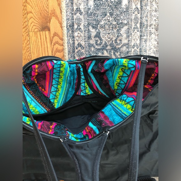 Athleta two Piece swim suit bathing suit skirted skirt swim bottom full coverage - Picture 7 of 8